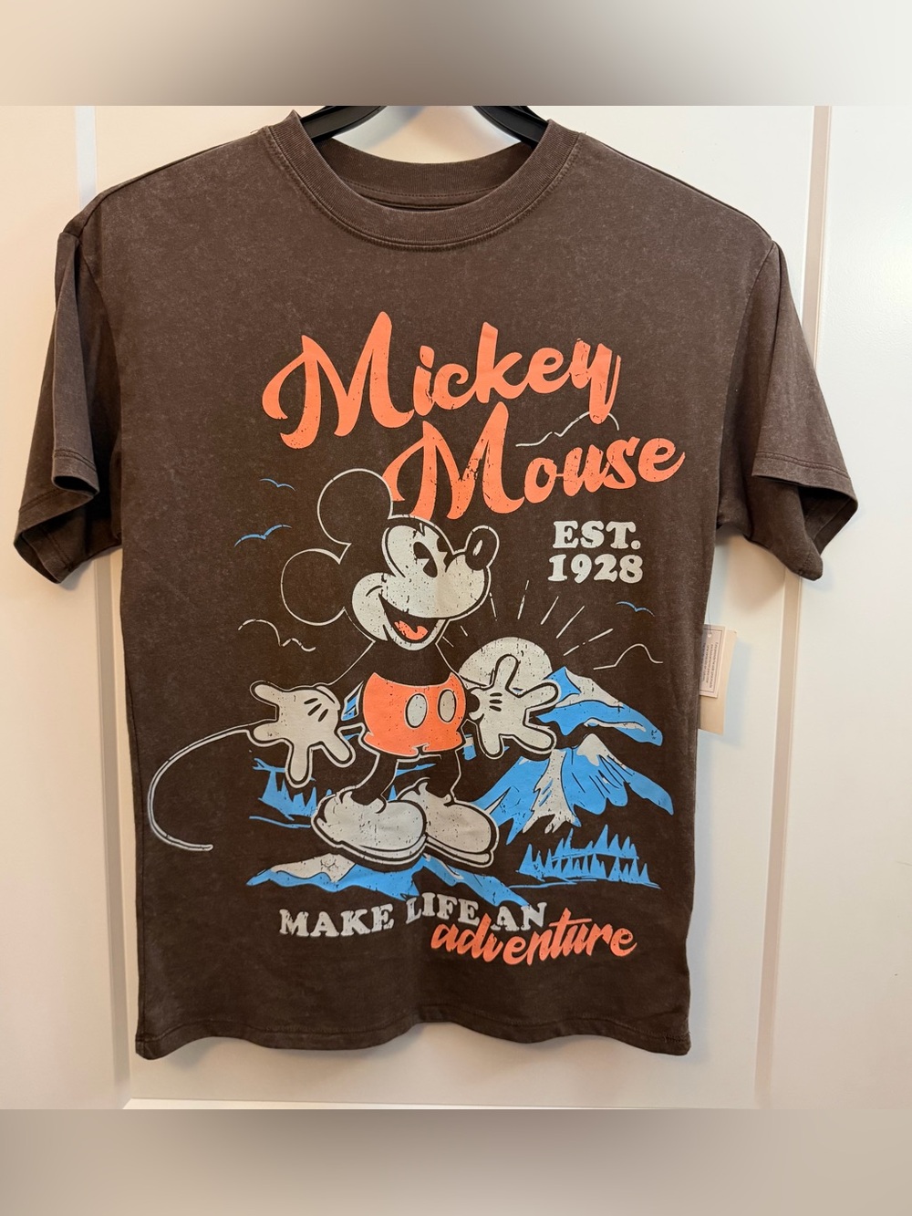 XXS Mickey Mouse Graphic Tee in Black with Orange & Blue
